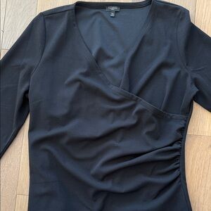 Talbots Black Drape Blouse